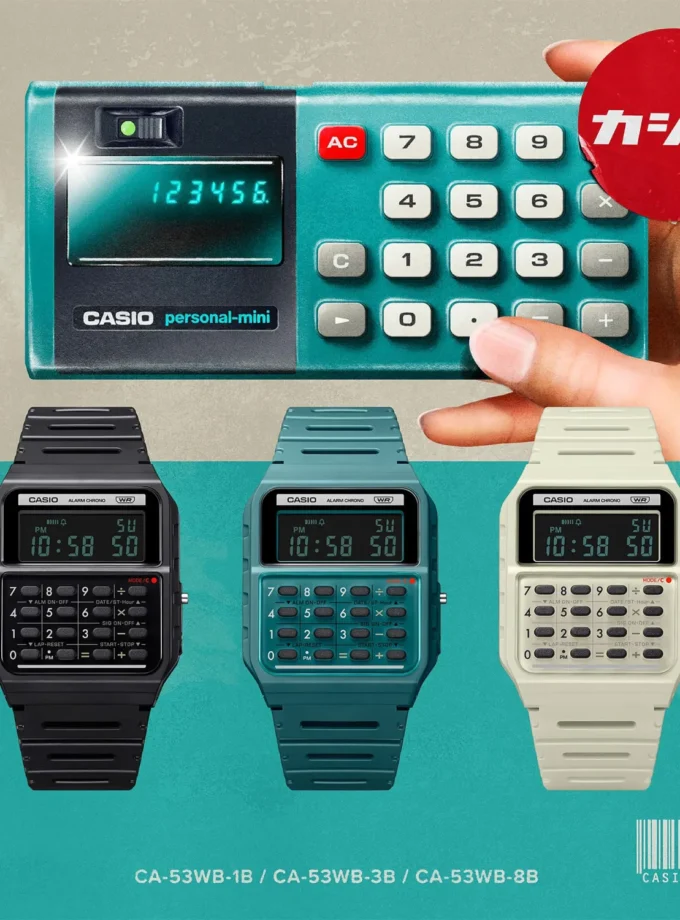 Montre Casio Vintage Homme Digital Multifonction, Résistante à leau, Bracelet Silicone, Affichage LED, Référence CA-53WB-3BDF