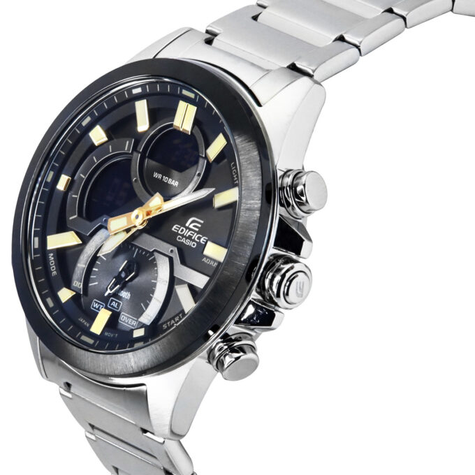 Montre Casio Edifice Homme Chronographe, Acier Inoxydable, Étanche 100m, Design Sport - ECB-30DB-1A9DF - Gris