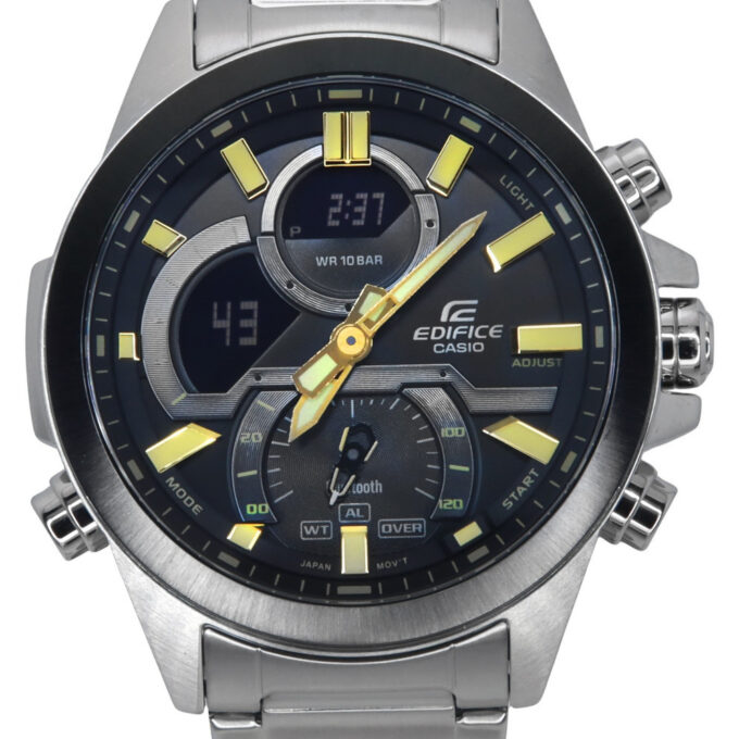 Montre Casio Edifice Homme Chronographe, Acier Inoxydable, Étanche 100m, Design Sport - ECB-30DB-1A9DF - Gris