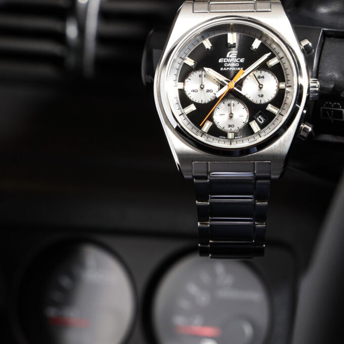 montre casio homme efb 730d 1avudf – collection edifice – chronographe, acier inoxydable, Étanche 100m, bracelet métal, cadran noir – référence efb 730d 1avudf