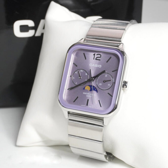 montre homme analogique, résistante à leau, bracelet acier inoxydable, design Élégant acier argent référence mtp m305d 6avdf