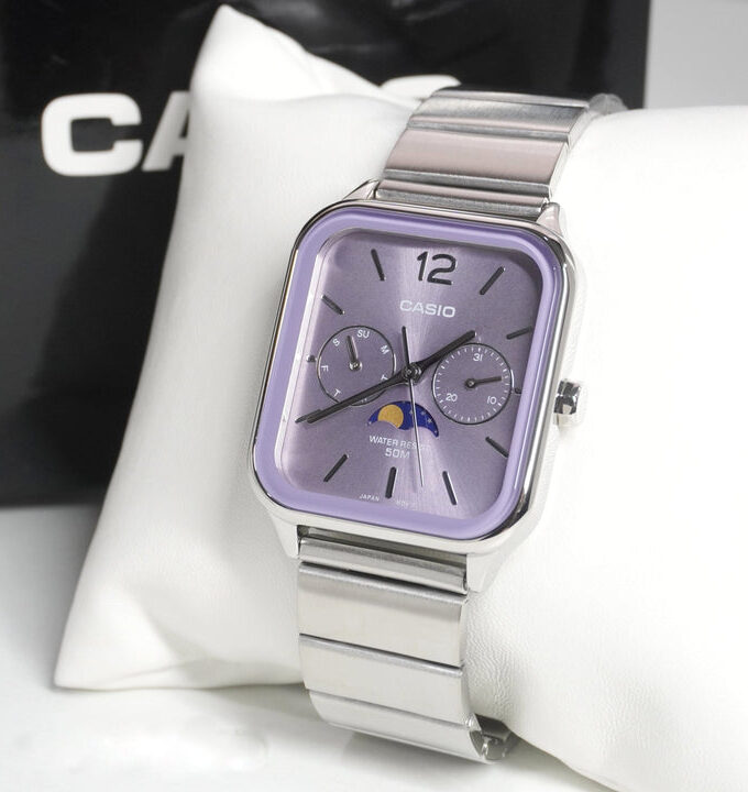 montre homme analogique, résistante à leau, bracelet acier inoxydable, design Élégant acier argent référence mtp m305d 6avdf