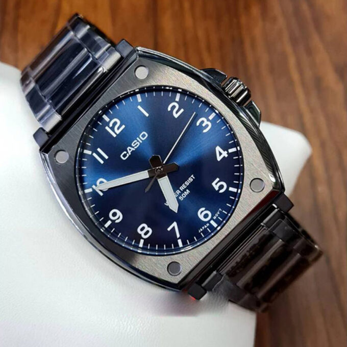 montre casio homme mtp e730b 2avdf – quartz, Étanche 50m, bracelet acier inoxydable, cadran bleu, design Élégant – référence mtp e730b 2avdf