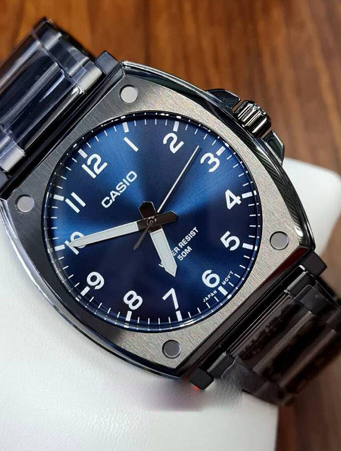 montre casio homme mtp e730b 2avdf – quartz, Étanche 50m, bracelet acier inoxydable, cadran bleu, design Élégant – référence mtp e730b 2avdf