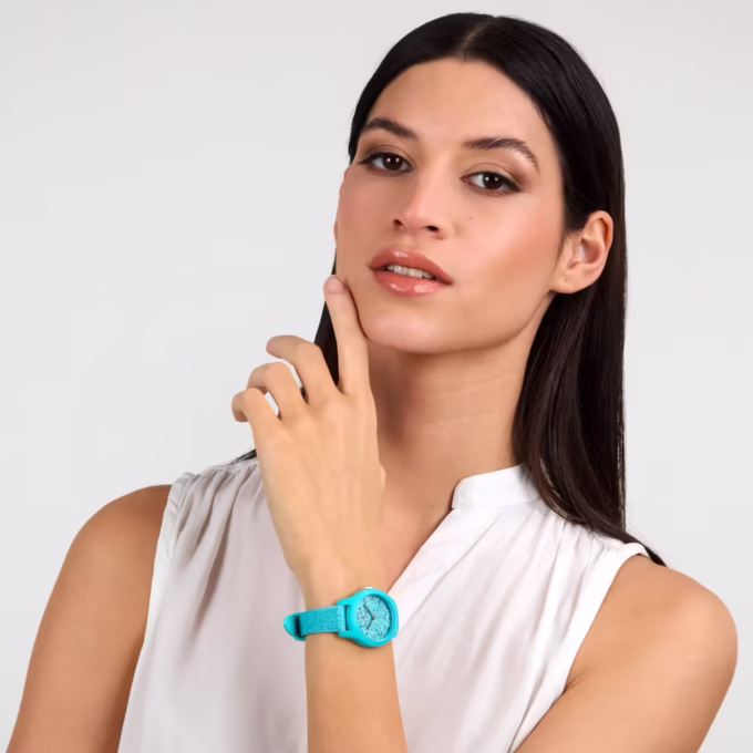 Montre Femme Morellato Doux - Quartz, Étanche 3 ATM, Boîtier 32mm - Polyuréthane - Bleu Clair - R0151163518