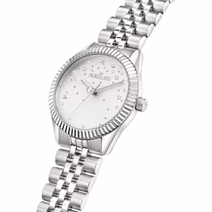 Montre Femme MORELLATO Magia – Quartz, Boîtier Laiton Inox 32mm, Bracelet Métal Argent, Verre Minéral, Fermoir Déployant - R0153165507
