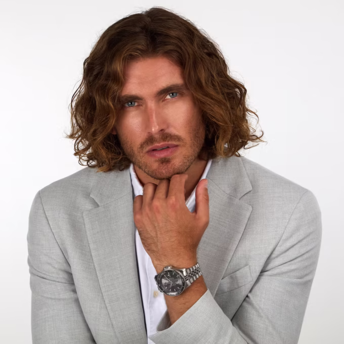 Montre Maserati Homme - Quartz, Étanche 100m, Cadran Gris Brossé - Acier Inoxydable - Argent - Boîtier Rond 44mm - Garantie 2 ans - R8853140010