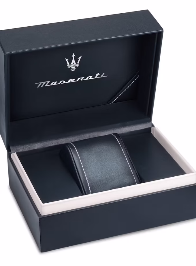 Montre Automatique Maserati - Homme - Étanche 100m, Cadran Noir à Cœur Ouvert, Boîtier Rond 41mm - Acier Inoxydable - Bracelet Argent-Or - R8823152001