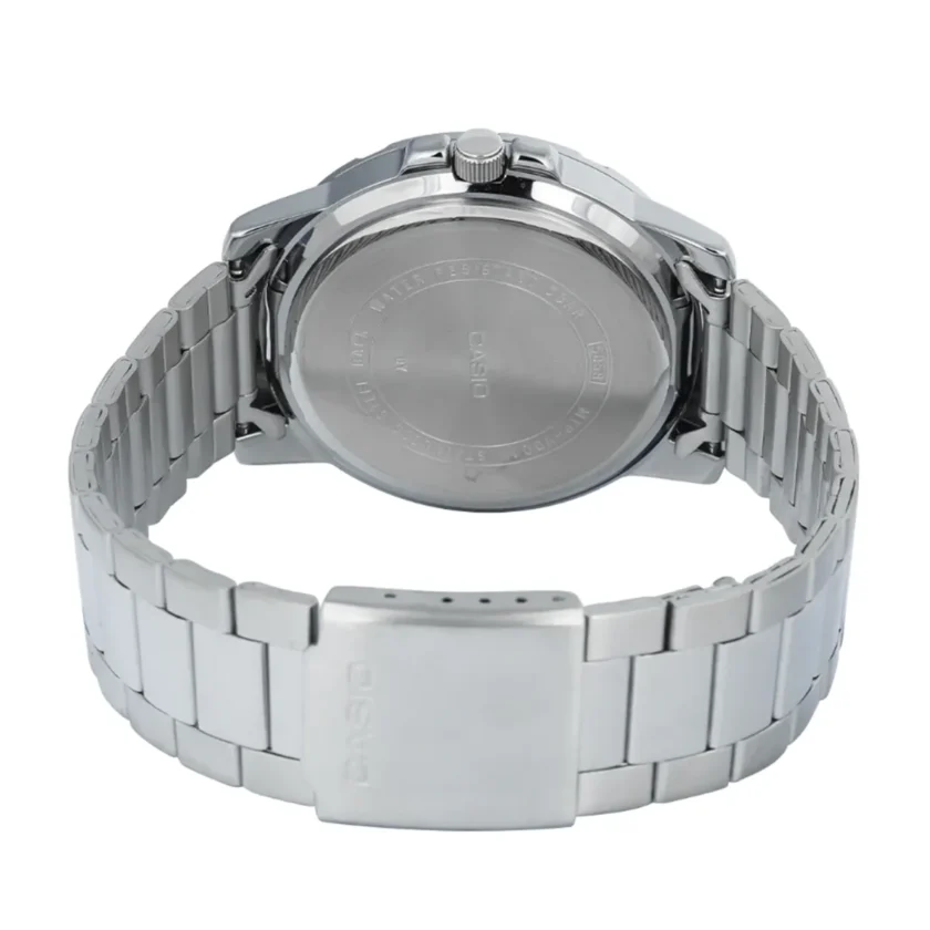 montre homme casio acier inoxydable, Étanche 50m, dateur, précision ±20s/mois, bracelet métal argenté 49x45x10,3mm 118g mtp vd01d 4bvudf