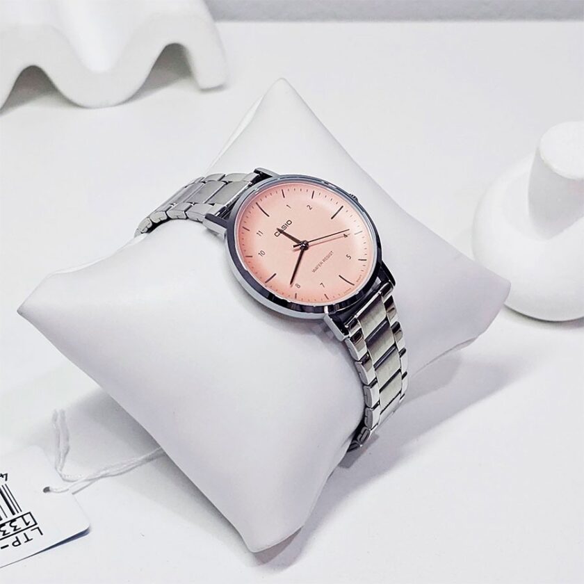 montre casio femme analogique, chronométrage, résistante à leau, autonomie 3 ans bracelet acier inoxydable argent/rose ltp vt03d 4bdf
