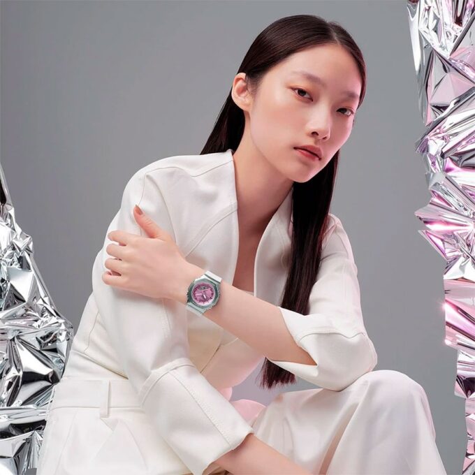 Montre Casio G-Shock Homme GM-S2110-7A6DR - Résine/Acier inoxydable, Résistante aux chocs, Étanche 200m, Double éclairage LED, Bracelet biosourcé - Blanc