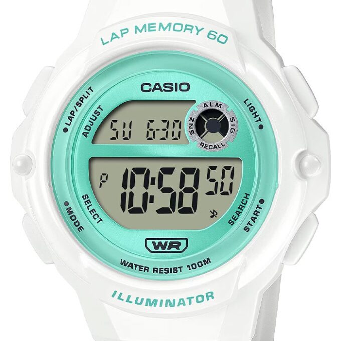 Montre Homme Casio LWS-1200H-7A3VDF - Chronomètre, Double Fuseau Horaire, Résine, Étanche 100m, LED Ambre, Bracelet 125-180mm