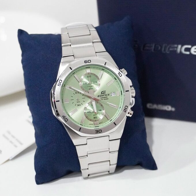 Montre Homme Casio Edifice - Chronographe, Acier Inoxydable, Étanche 100m, Bracelet Acier, Verre Minéral, Bleu, 47mm - EFV-640D-3AVUDF