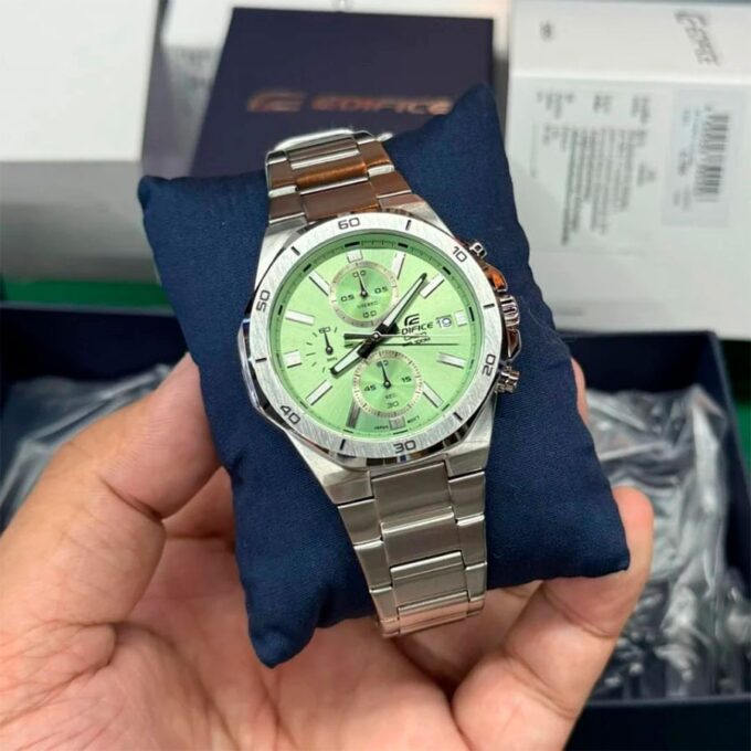 Montre Homme Casio Edifice - Chronographe, Acier Inoxydable, Étanche 100m, Bracelet Acier, Verre Minéral, Bleu, 47mm - EFV-640D-3AVUDF