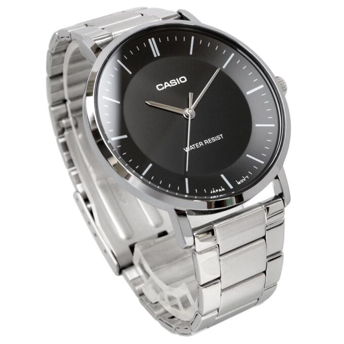 Montre homme Casio MTP-VT04D-1EDF – Acier inoxydable, 46×40 mm, verre minéral, bracelet métal, étanche, autonomie 3 ans, référence MTP-VT04D-1EDF