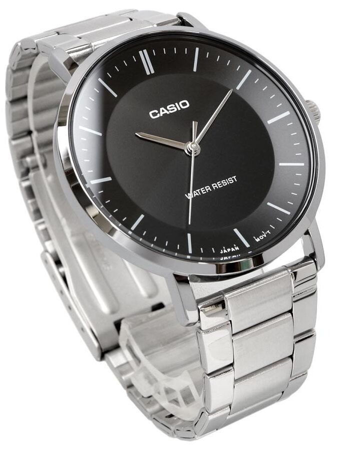 Montre homme Casio MTP-VT04D-1EDF – Acier inoxydable, 46×40 mm, verre minéral, bracelet métal, étanche, autonomie 3 ans, référence MTP-VT04D-1EDF