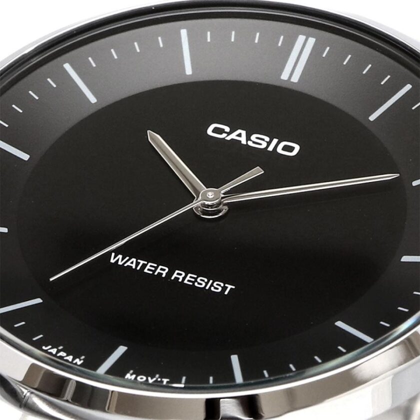 montre homme casio mtp vt04d 1edf – acier inoxydable, 46×40 mm, verre minéral, bracelet métal, étanche, autonomie 3 ans, référence mtp vt04d 1edf