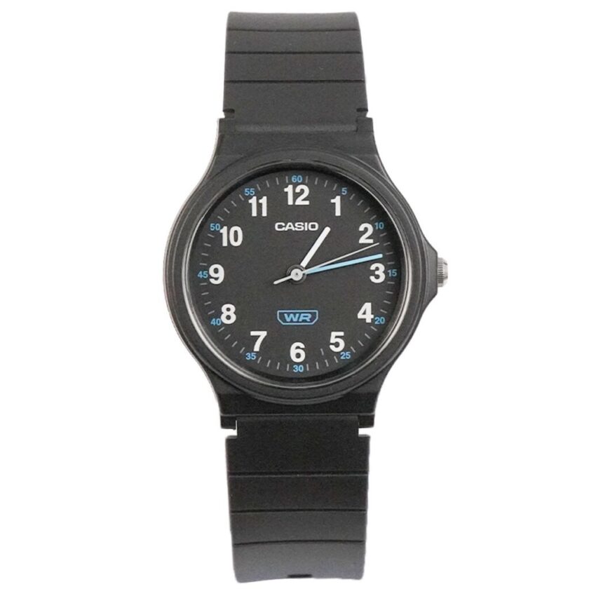 montre casio lq 24b 1bdf femme analogique, Étanche, bracelet résine bio boîtier 36.1 × 31.5 mm résine noir autonomie 3 ans lq 24b 1bdf