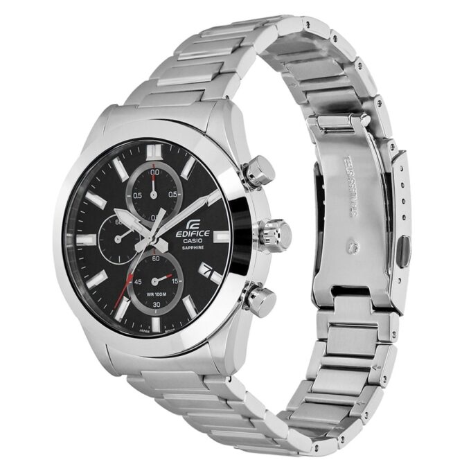 Montre Homme Casio Edifice - Chronographe, Saphir, Étanche 100m, Bracelet Solide Acier inoxydable - EFB-710D-1AVUDF
