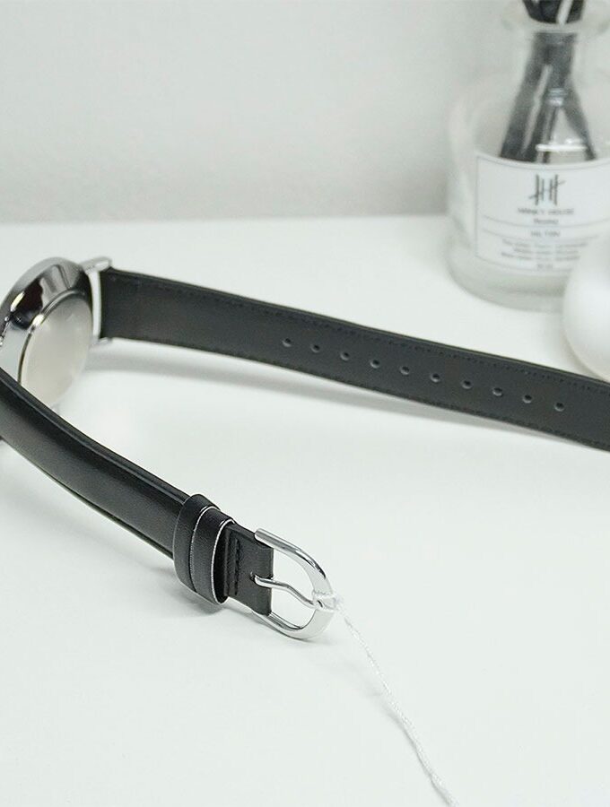 Montre Analogique Casio Pour Homme, Bracelet en Cuir Noir Minimaliste, Cadran Noir Concave, 3 Aiguilles - MTP-VT03L-1BDF