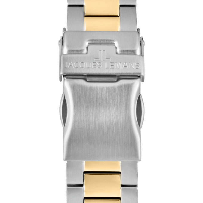 Montre Homme Jacques Lemans - Quartz 40mm - Acier Inoxydable Doré /Argent /Noir - Étanche 10ATM - Garantie 2 ans - 50-3I