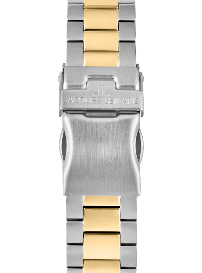 Montre Homme Jacques Lemans - Quartz 40mm - Acier Inoxydable Doré /Argent /Noir - Étanche 10ATM - Garantie 2 ans - 50-3I