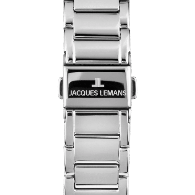 Montre Femme Jacques Lemans - Venise 1-2151L – Acier Inoxydable, Verre Cristal Trempé, 50 Mètres, 38 mm – Argenté/Rose