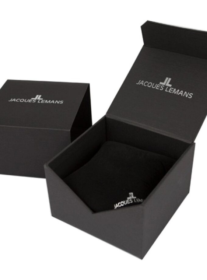 Montre Chronographe Homme Jacques Lemans 1-2161.1B - Quartz, Bracelet Cuir, Cadre Acier, Verre Minéral, Etanche 50m, Garantie 2 ans, Style Elégant