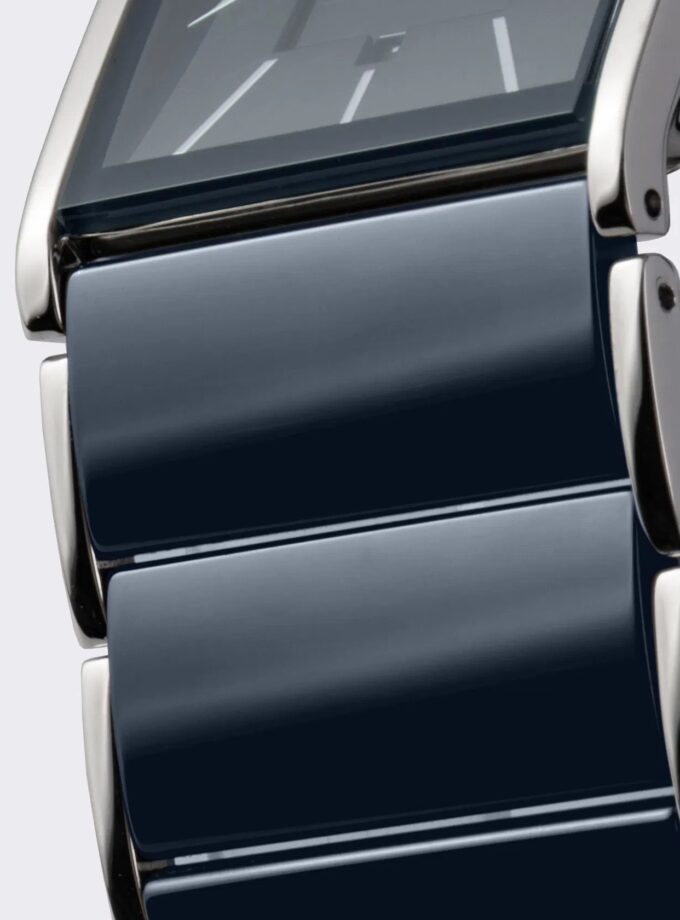 Montre Homme Jacques Lemans – Quartz, Acier Inoxydable, Cadran Bleu, Bracelet Bicolore, Style Rectangulaire - 1-1939F