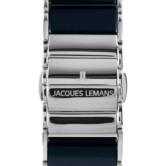 Montre Homme Jacques Lemans – Quartz, Acier Inoxydable, Cadran Bleu, Bracelet Bicolore, Style Rectangulaire - 1-1939F