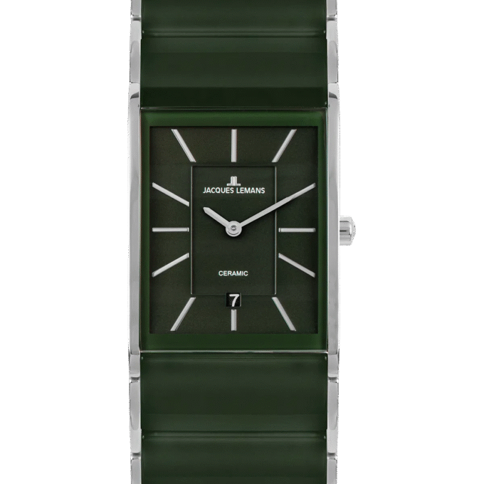 Montre Homme Jacques Lemans – Quartz, Boîtier Rectangulaire Acier Inoxydable Argent, Cadran Bleu Foncé, Bracelet Métal Bicolore, Date, Garantie 2 Ans - 1-1939G