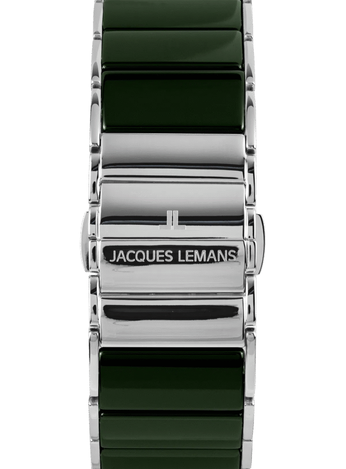 Montre Homme Jacques Lemans – Quartz, Boîtier Rectangulaire Acier Inoxydable Argent, Cadran Bleu Foncé, Bracelet Métal Bicolore, Date, Garantie 2 Ans - 1-1939G