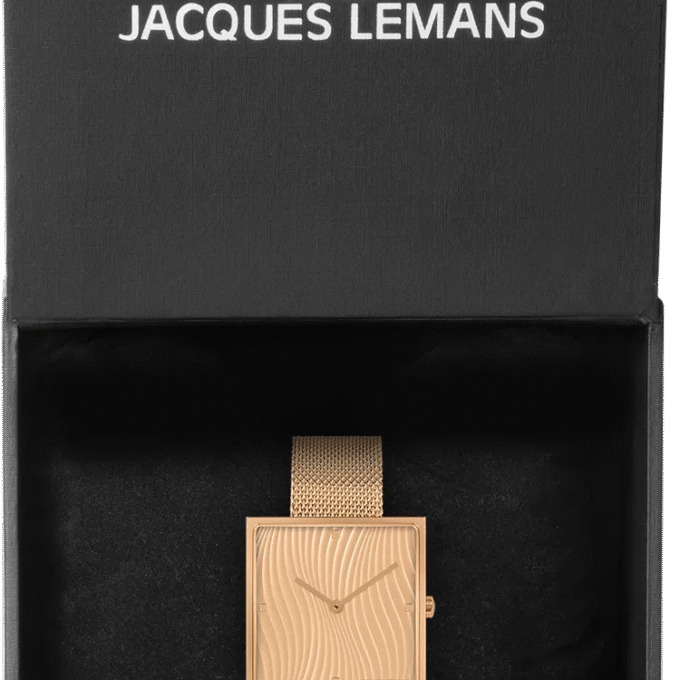 Montre Femme Jacques Lemans 1-2094F – Quartz, Boîtier Or 30 mm, Bracelet Acier Doré, Étanche 5 ATM