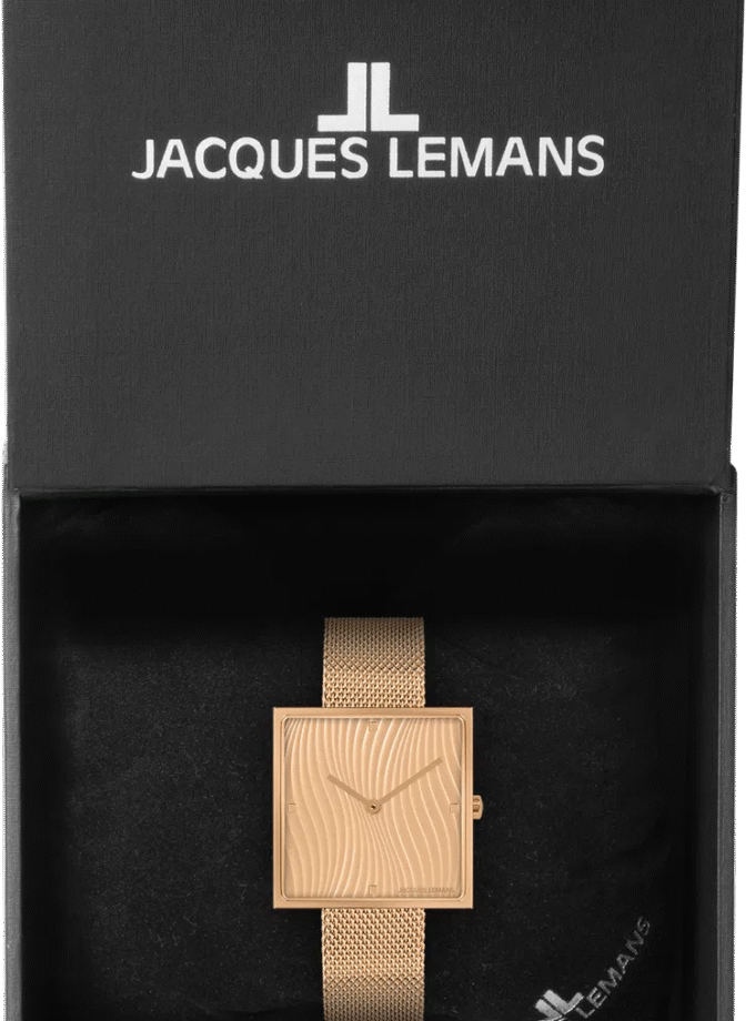 Montre Femme Jacques Lemans 1-2094F – Quartz, Boîtier Or 30 mm, Bracelet Acier Doré, Étanche 5 ATM