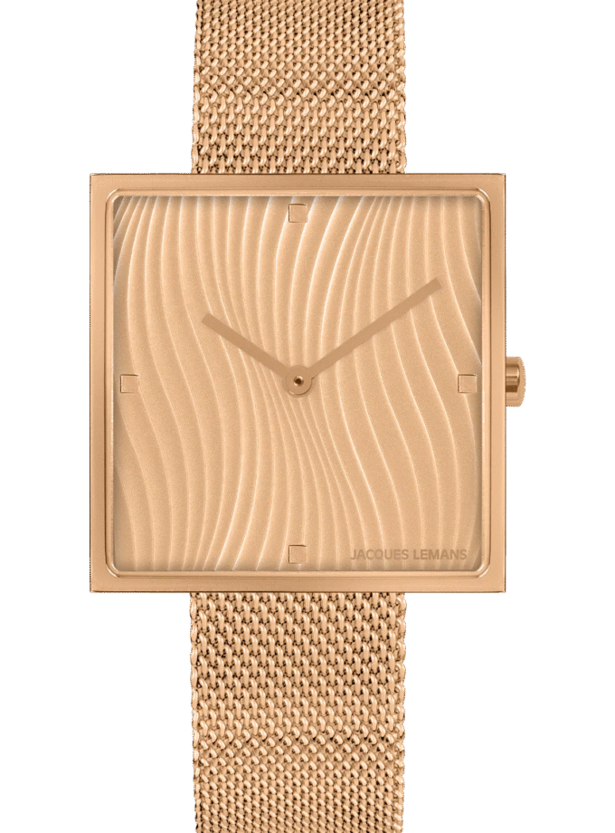 Montre Femme Jacques Lemans 1-2094F – Quartz, Boîtier Or 30 mm, Bracelet Acier Doré, Étanche 5 ATM