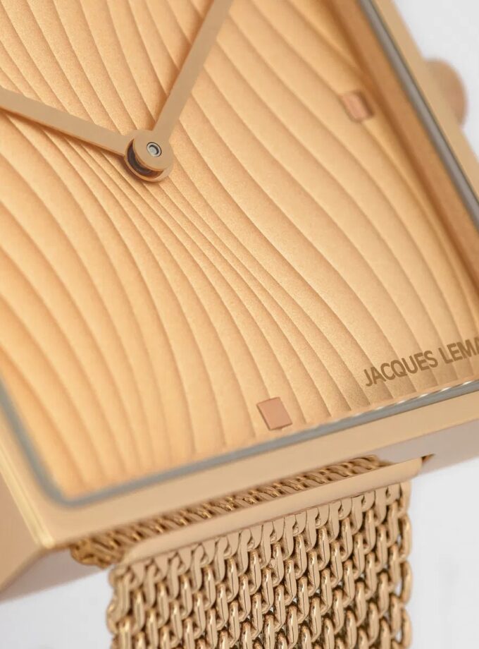 Montre Femme Jacques Lemans 1-2094F – Quartz, Boîtier Or 30 mm, Bracelet Acier Doré, Étanche 5 ATM