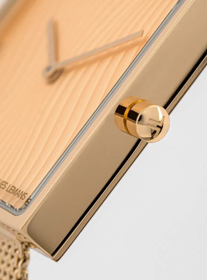 Montre Femme Jacques Lemans 1-2094F – Quartz, Boîtier Or 30 mm, Bracelet Acier Doré, Étanche 5 ATM