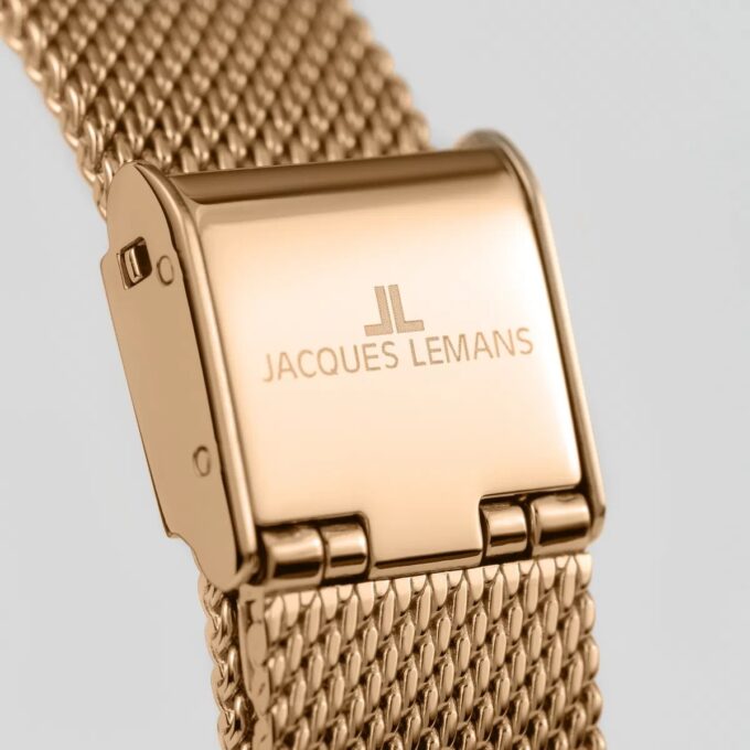 Montre Femme Jacques Lemans 1-2094F – Quartz, Boîtier Or 30 mm, Bracelet Acier Doré, Étanche 5 ATM