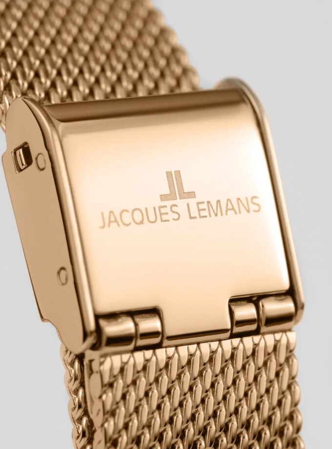 Montre Femme Jacques Lemans 1-2094F – Quartz, Boîtier Or 30 mm, Bracelet Acier Doré, Étanche 5 ATM