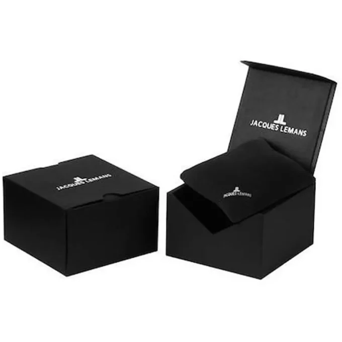 Homme Mécanique Jacques Lemans – Acier Inoxydable Argenté, Cadran Argenté, Bracelet Cuir Noir, Verre Minéral, Ø 38 mm - N-207ZA