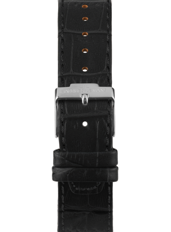 Montre homme Jacques Lemans 1-1540B – Quartz, Acier Inoxydable, Bracelet Cuir Noir, Affichage Analogique, Calendrier Date - Noir