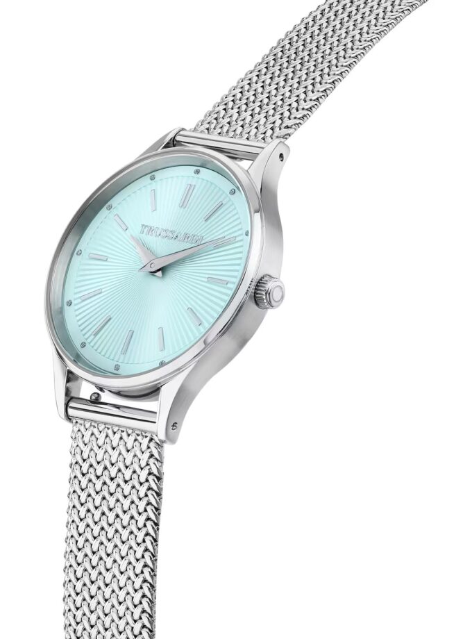 montre femme trussardi t star 34mm acier argent, bracelet métal, verre minéral, etanche 5 atm, garantie 2 ans – réf r2453152515