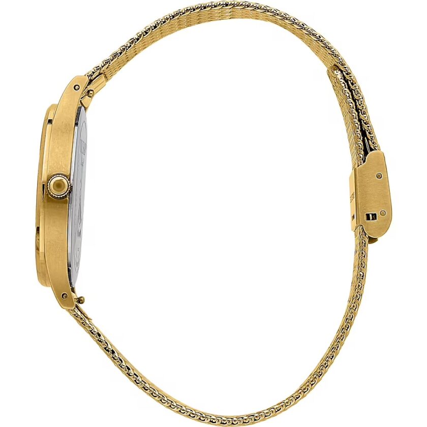 montre quartz femme acier, Étanche 5 atm, affichage analogique, bracelet acier, cadran orange réf. r2453152516