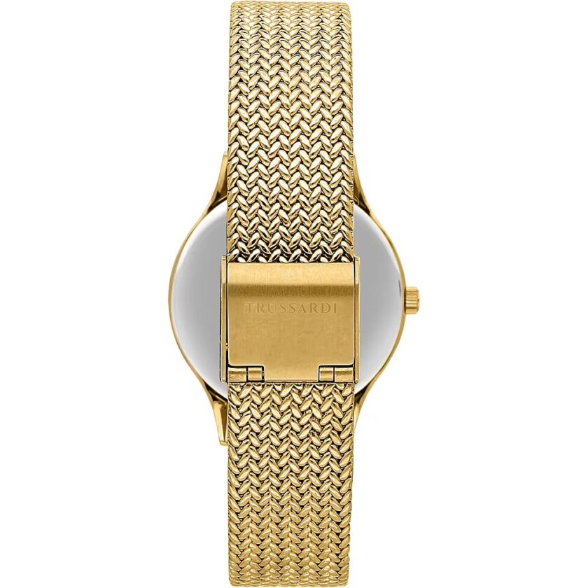 montre quartz femme acier, Étanche 5 atm, affichage analogique, bracelet acier, cadran orange réf. r2453152516