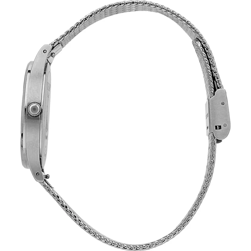 montre femme trussardi acier inoxydable, bracelet métal argent, Étanche, Élégante bracelet argent, cadran rose référence r2453152514