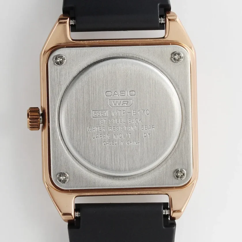 montre homme casio aluminium, résine, verre minéral résistance à l’eau 50m, précision ±20s/mois marron mtp b170 5evdf