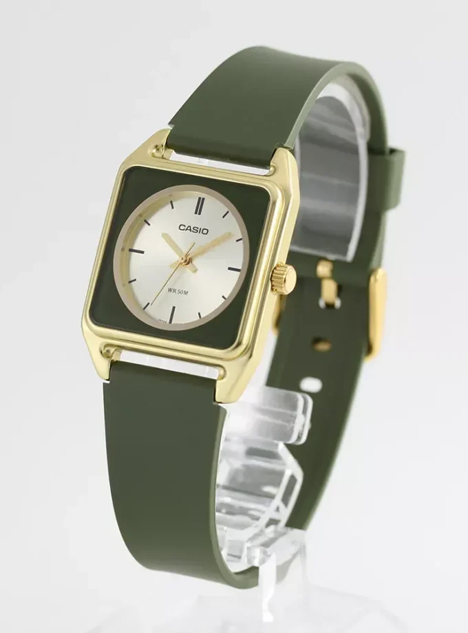montre homme casio analogique, résine, aluminium, verre minéral, précision ±20s/mois, Étanche 50m, autonomie 3 ans vert mtp b170 3evdf