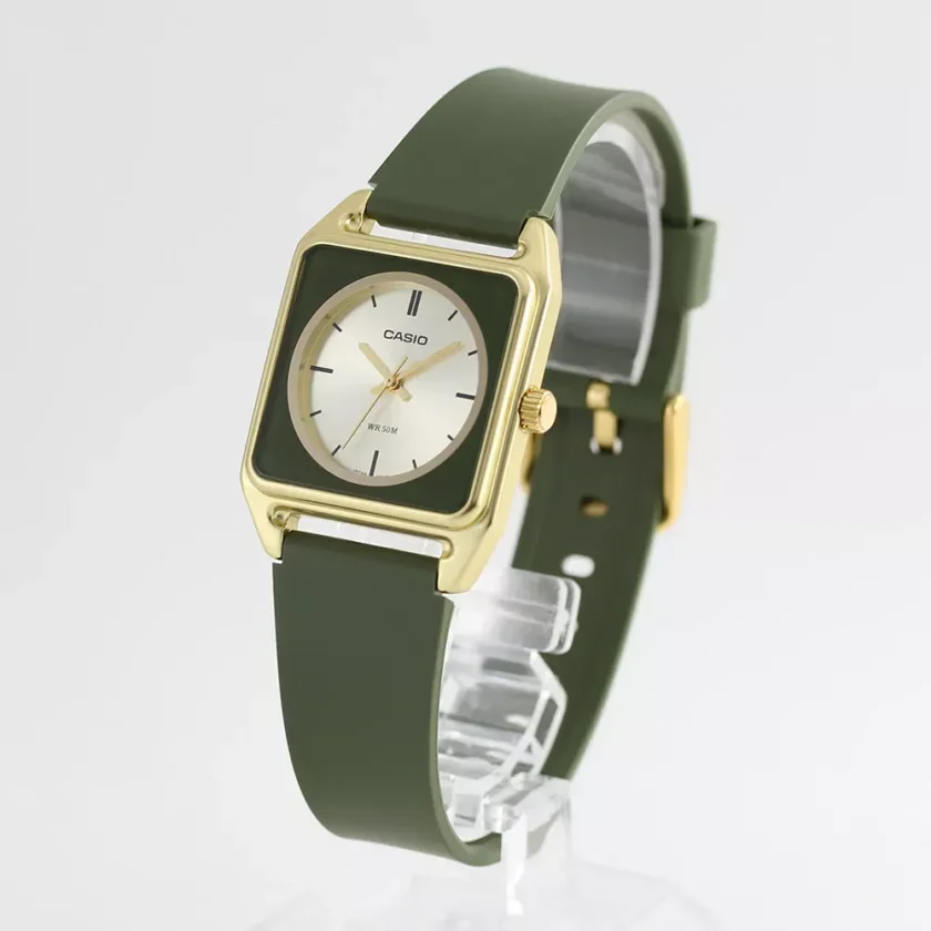 montre homme casio analogique, résine, aluminium, verre minéral, précision ±20s/mois, Étanche 50m, autonomie 3 ans vert mtp b170 3evdf