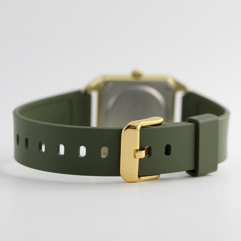 montre homme casio analogique, résine, aluminium, verre minéral, précision ±20s/mois, Étanche 50m, autonomie 3 ans vert mtp b170 3evdf