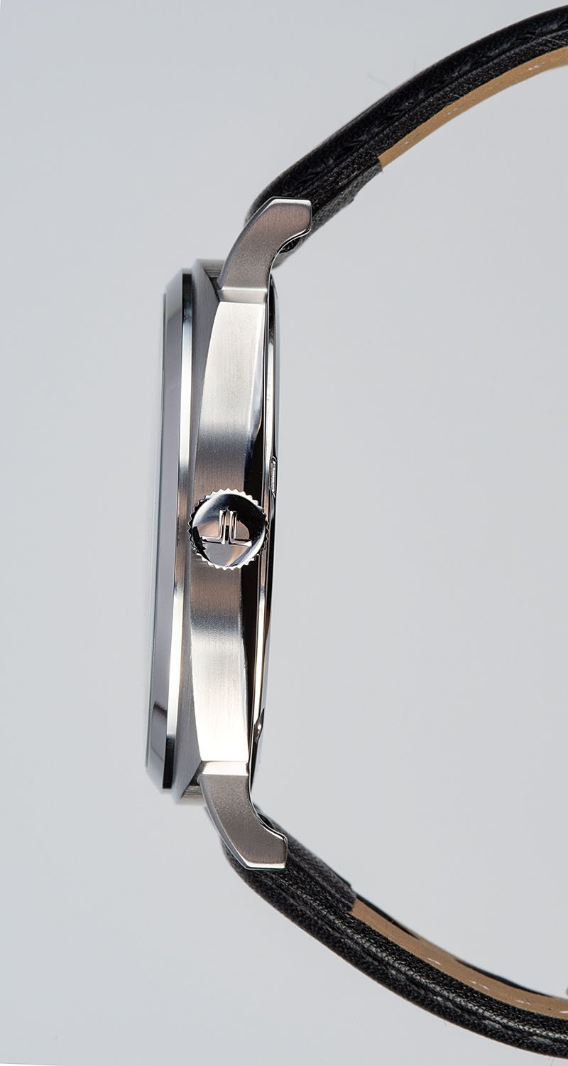 montre homme jacques lemans quartz 10 atm, boîtier acier argent 42 mm, cadran vert, bracelet cuir noir, verre minéral – réf. 1 1943j